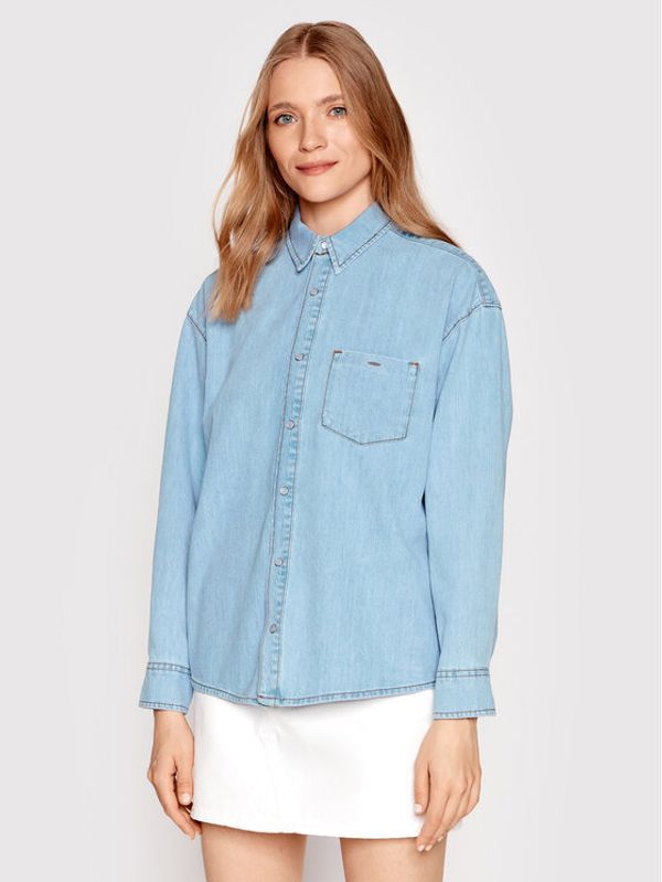 Americanos Americanos дънкова риза Unisex Michigan Син Oversize