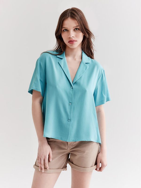 Americanos Americanos Риза Savannah Resort Син Relaxed Fit