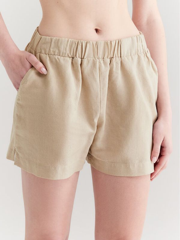 Americanos Americanos Шорти от плат Lafayette Бежов Relaxed Fit