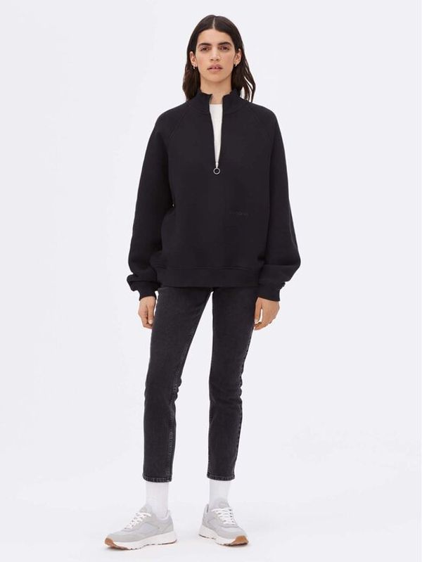 Americanos Americanos Суитшърт Unisex Seatle Half-Zip Черен Relaxed Fit