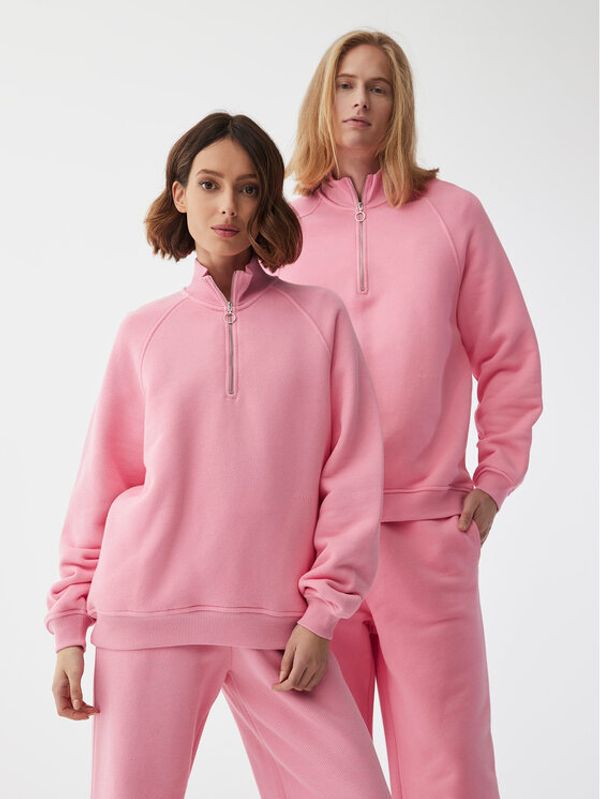 Americanos Americanos Суитшърт Unisex Seatle Half-Zip Розов Relaxed Fit