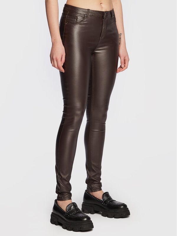 b.young b.young Панталони от имитация на кожа Kato Kiko 20802715 Кафяв Slim Fit