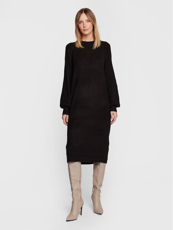 b.young b.young Плетена рокля Nora 20812256 Черен Loose Fit