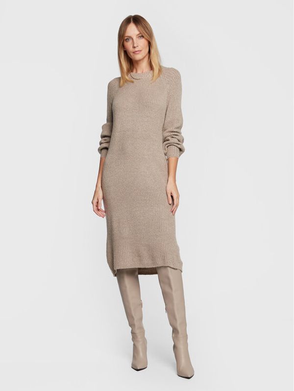 b.young b.young Плетена рокля Nora 20812256 Сив Loose Fit