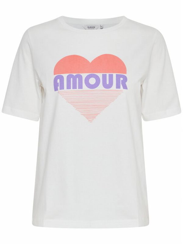 b.young b.young Тишърт 20812839 Бял Regular Fit