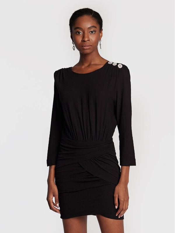 Ba&sh Ba&sh Коктейлна рокля Megan 1H22MEGA Черен Slim Fit
