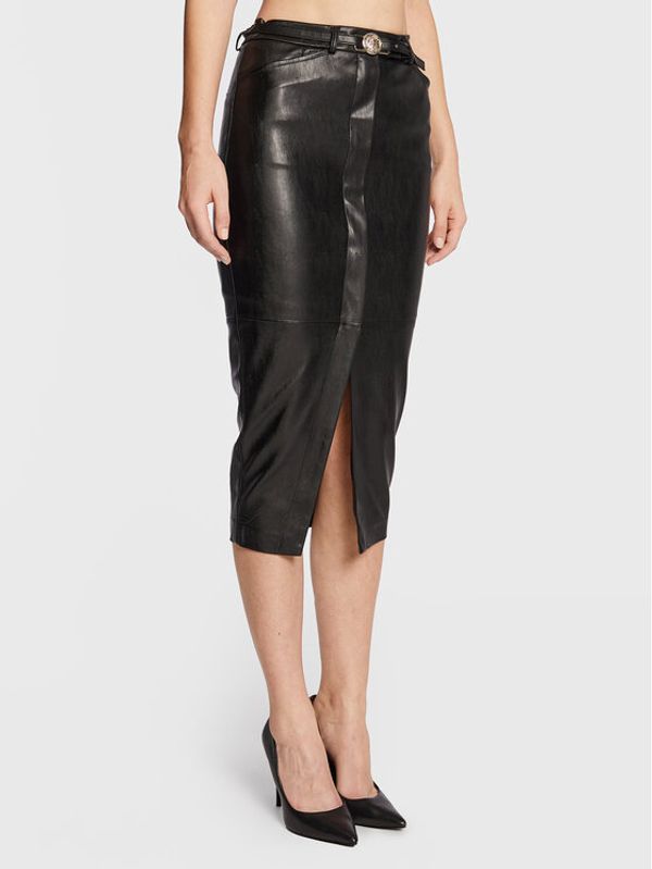 Babylon Babylon Пола от имитация на кожа R_E00164 Черен Slim Fit