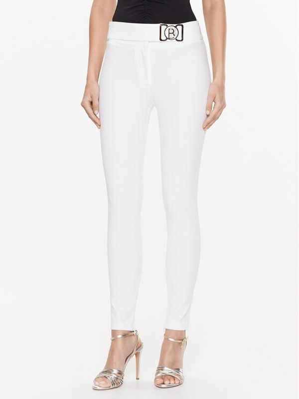 Babylon Babylon Текстилни панталони S_E00057 Бял Skinny Fit