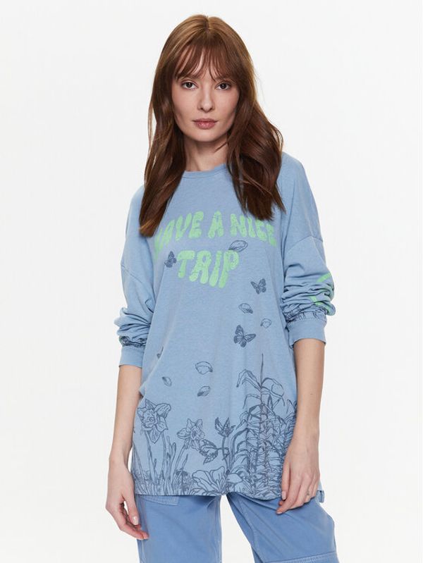 BDG Urban Outfitters BDG Urban Outfitters Суитшърт BDG NICE TRIP SKATE LS 76471457 Син Oversize