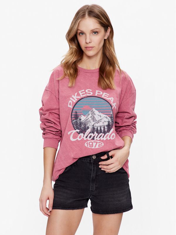 BDG Urban Outfitters BDG Urban Outfitters Суитшърт BDG PIKES PEAKS SKATE LS 76471234 Розов Oversize