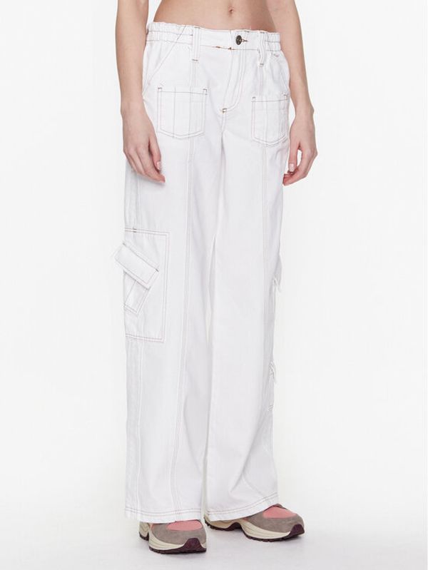 BDG Urban Outfitters BDG Urban Outfitters Текстилни панталони BDG DENIM Y2K WHITE 76473123 Бял Relaxed Fit