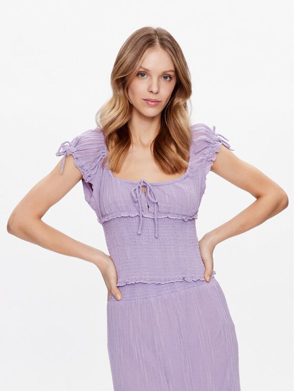 BDG Urban Outfitters BDG Urban Outfitters топ BDG NOVA RUCHED BLOUSE 76465863 Розов V-Neck Fit