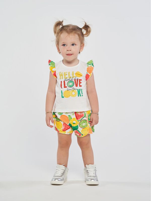 Birba Trybeyond Birba Trybeyond Комплект блуза и спортни шорти 999 69011 00 D Бял Regular Fit