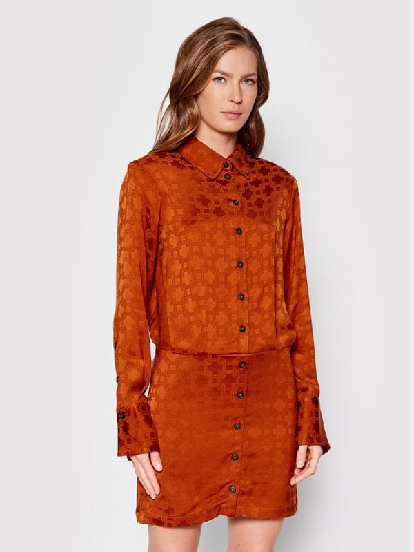 Birgitte Herskind Birgitte Herskind Рокля тип риза Bree 4426876 Кафяв Regular Fit