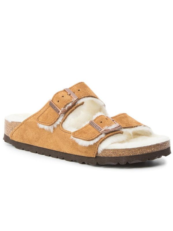 Birkenstock Birkenstock Пантофи Arizona Fur 1001135 Кафяв