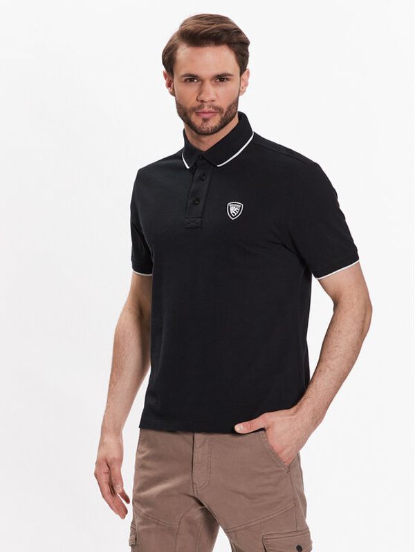 Blauer Blauer Тениска с яка и копчета 23SBLUT02430 Черен Regular Fit