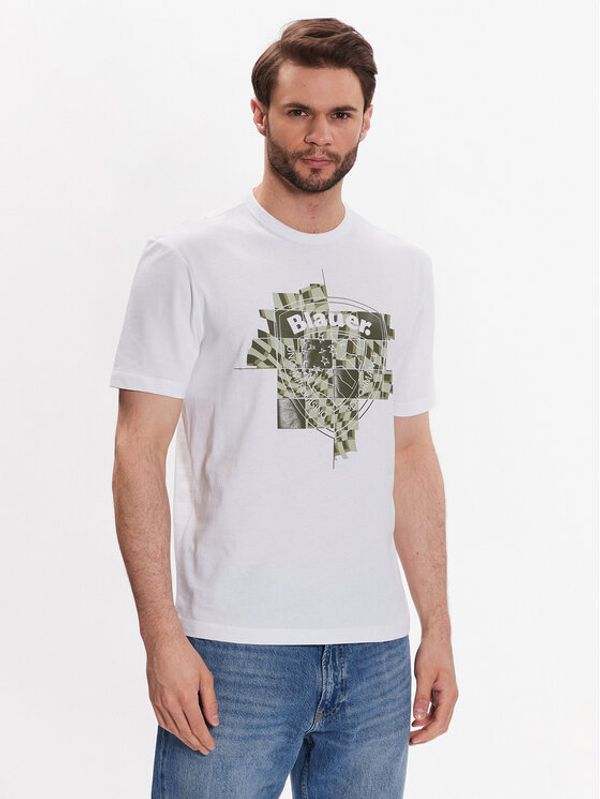 Blauer Blauer Тишърт 23SBLUH02107 Бял Regular Fit