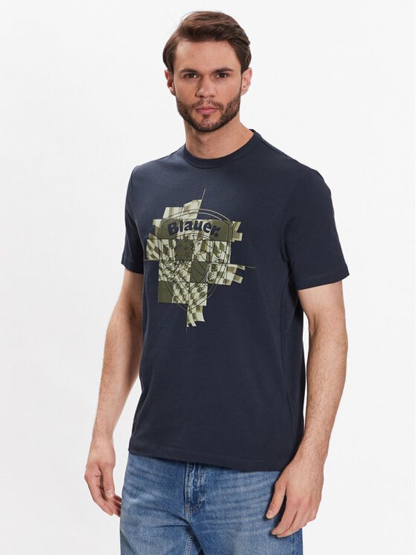 Blauer Blauer Тишърт 23SBLUH02107 Син Regular Fit