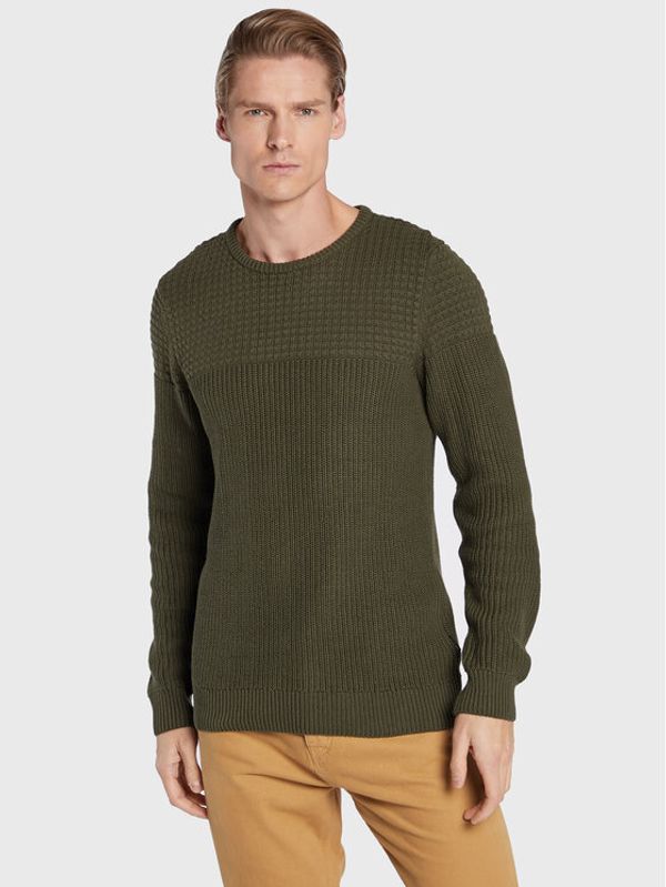 Blend Blend Пуловер 20714622 Зелен Regular Fit