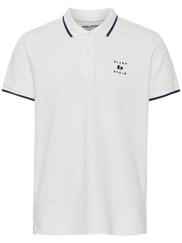 Blend Blend Тениска с яка и копчета 20715178 Бял Regular Fit