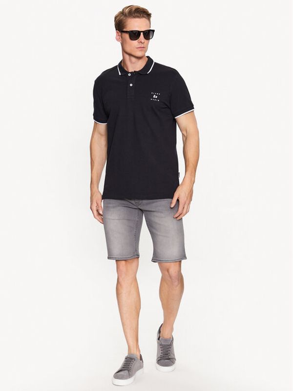 Blend Blend Тениска с яка и копчета 20715178 Черен Regular Fit