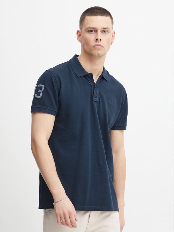 Blend Blend Тениска с яка и копчета 20715181 Тъмносин Regular Fit