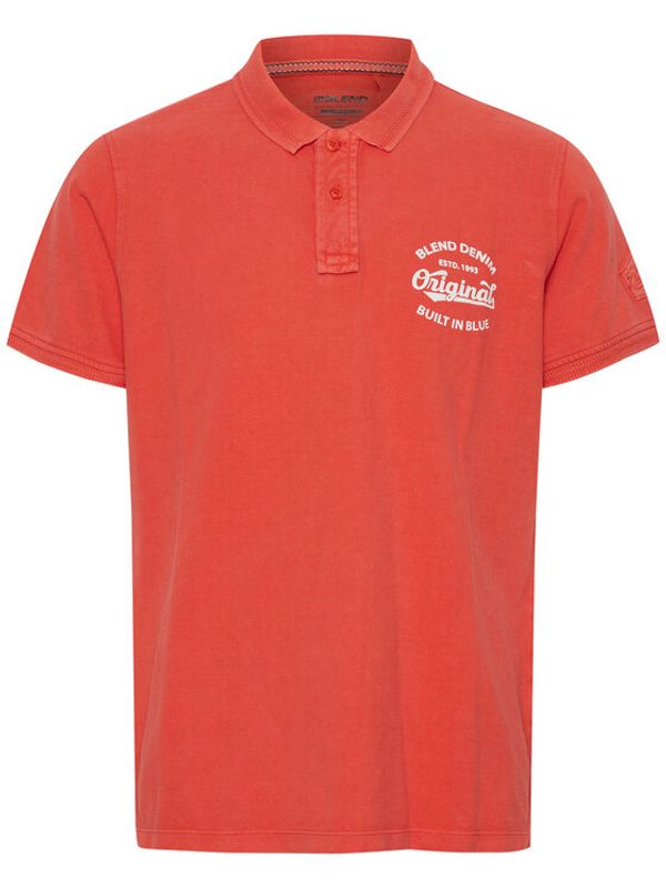 Blend Blend Тениска с яка и копчета 20715182 Червен Regular Fit