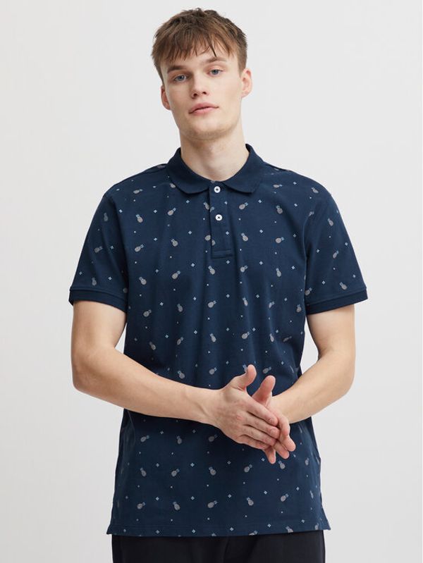 Blend Blend Тениска с яка и копчета 20715471 Тъмносин Regular Fit