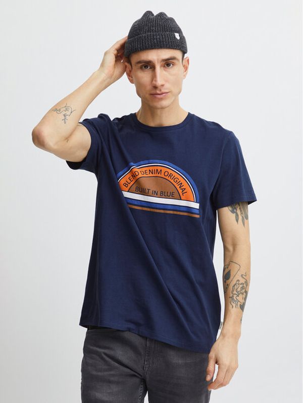 Blend Blend Тишърт 20715022 Тъмносин Regular Fit