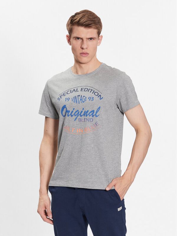 Blend Blend Тишърт 20715024 Сив Regular Fit