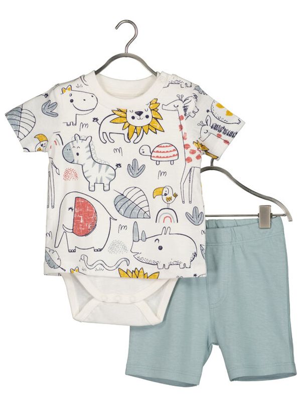 Blue Seven Blue Seven Комплект боди и шорти 422185 Бял Regular Fit