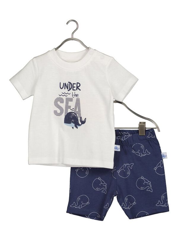 Blue Seven Blue Seven Комплект тишърт и панталонки 422181 Тъмносин Regular Fit