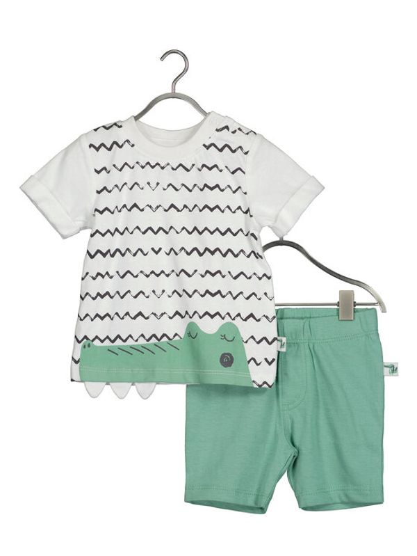 Blue Seven Blue Seven Комплект тишърт и панталонки 422189 Зелен Regular Fit