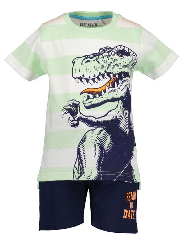 Blue Seven Blue Seven Комплект тишърт и панталонки 826020 Зелен Regular Fit