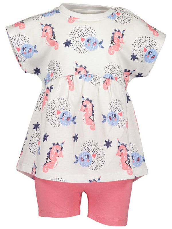 Blue Seven Blue Seven Комплект тишърт и панталонки 914519 Бял Regular Fit