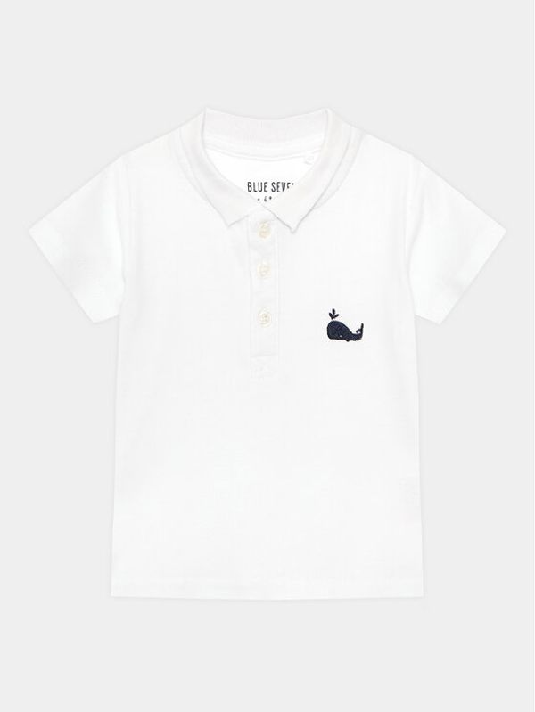 Blue Seven Blue Seven Тениска с яка и копчета 935024 Бял Regular Fit