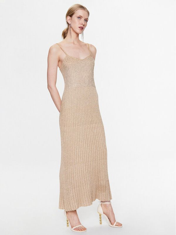 Blugirl Blumarine Blugirl Blumarine Коктейлна рокля RA3081-MS006 Златист Regular Fit