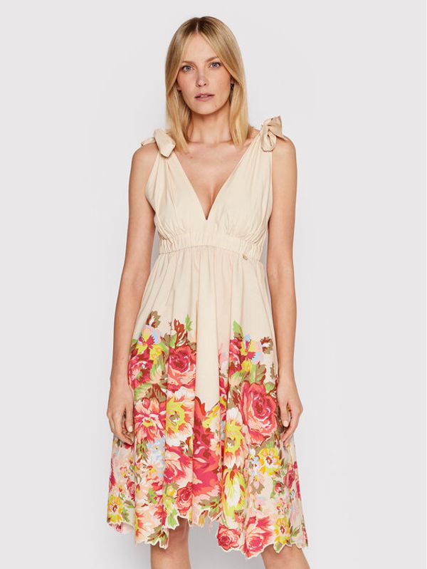 Blugirl Blumarine Blugirl Blumarine Лятна рокля RA2220 T8860 Бежов Regular Fit