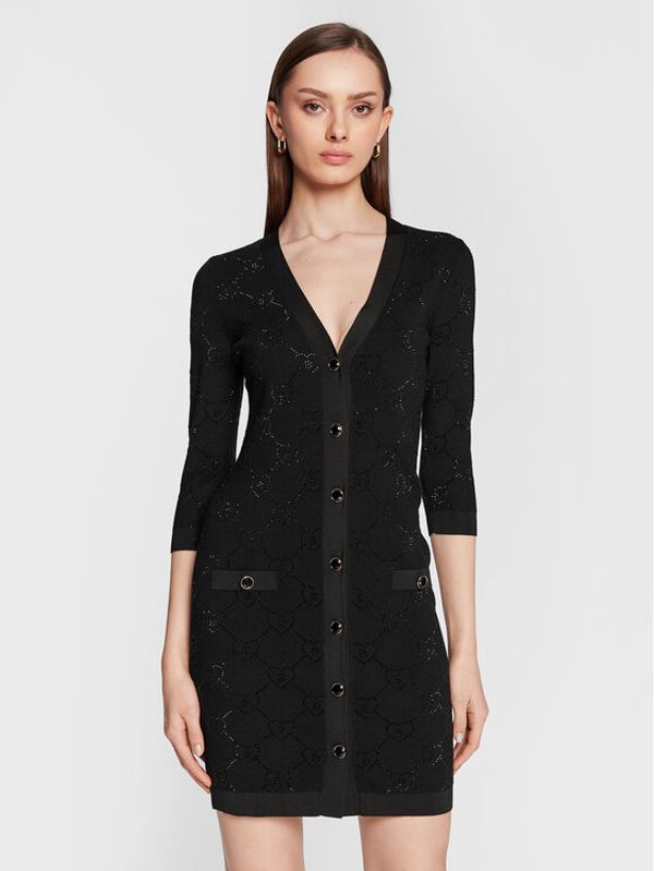 Blugirl Blumarine Blugirl Blumarine Плетена рокля RA3105-MA18F Черен Slim Fit