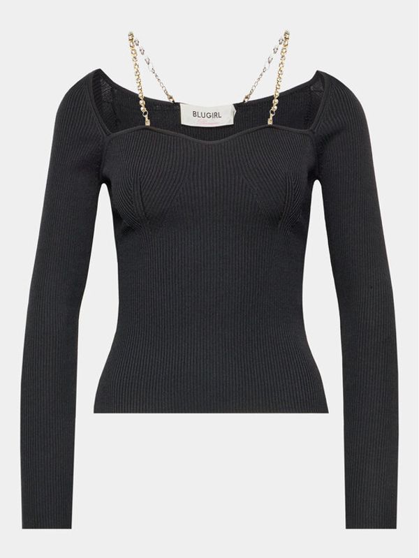 Blugirl Blumarine Blugirl Blumarine Пуловер RA3175-MA55N Черен Slim Fit