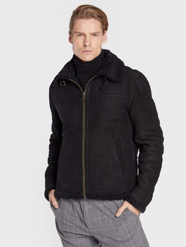 Bomboogie Bomboogie Кожено яке JM DOTH P GBD Черен Regular Fit