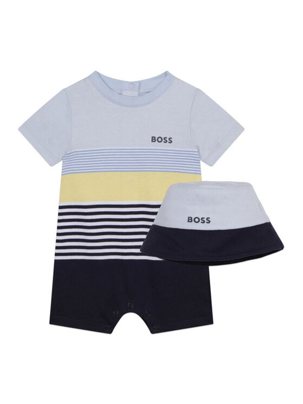 Boss Boss Бебешки гащеризон без стъпала J98412 Син Regular Fit