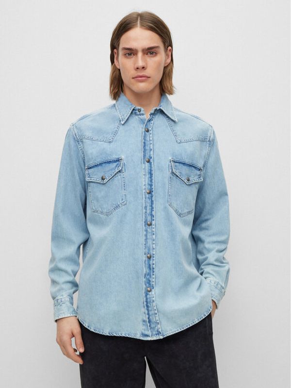 Boss Boss дънкова риза 50489489 Син Relaxed Fit