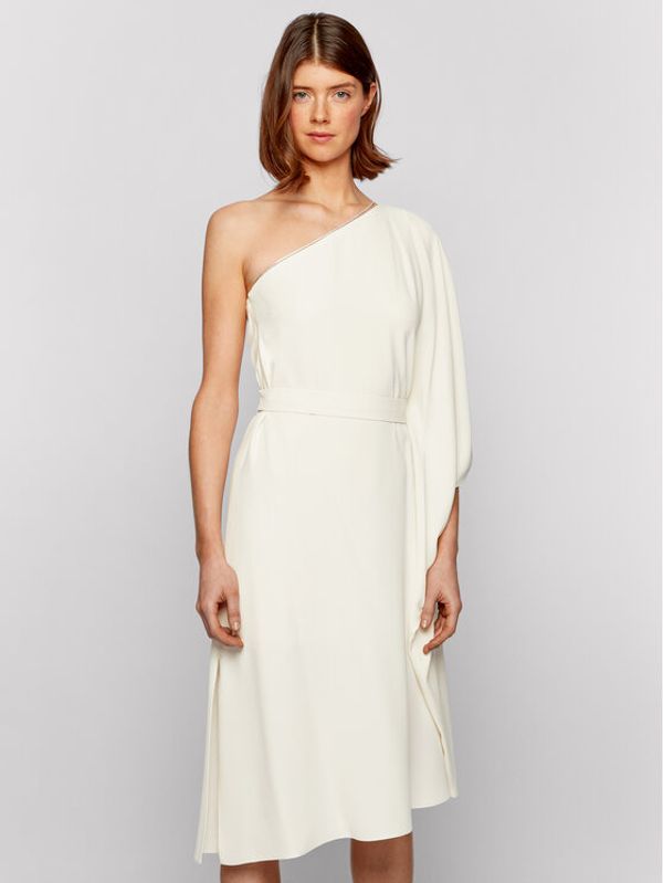 Boss Boss Коктейлна рокля Difanum 50442881 Бял Regular Fit