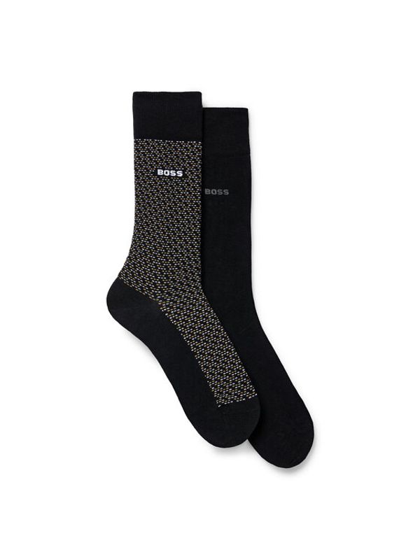 Boss Boss Комплект 2 чифта дълги чорапи мъжки 50491197 Черен