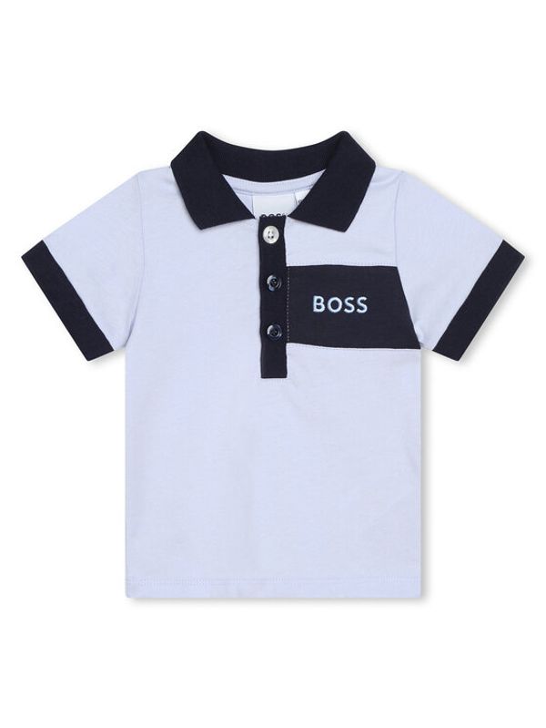 Boss Boss Комплект от тениска с яка и къси панталони J98419 Тъмносин Regular Fit