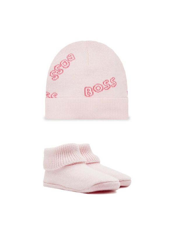 Boss Boss Комплект шапка и чорапи J98386 Розов