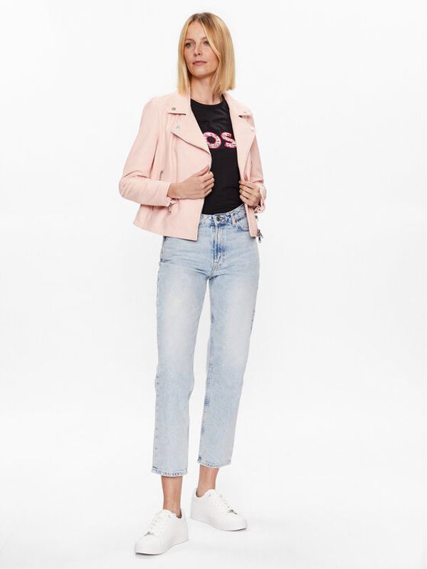 Boss Boss Кожено яке 50487600 Розов Slim Fit