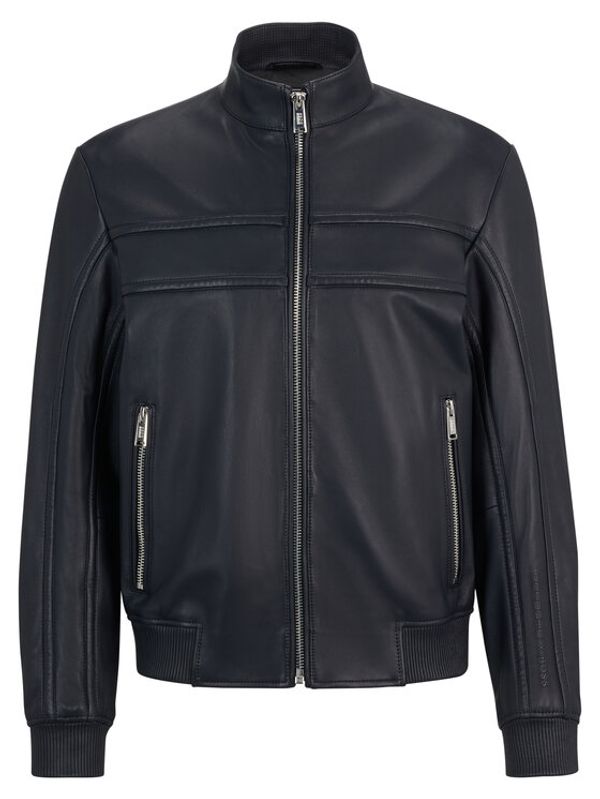 Boss Boss Кожено яке 50488087 Тъмносин Regular Fit