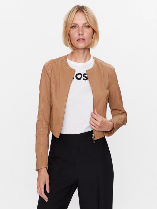 Boss Boss Кожено яке 50489103 Бежов Regular Fit